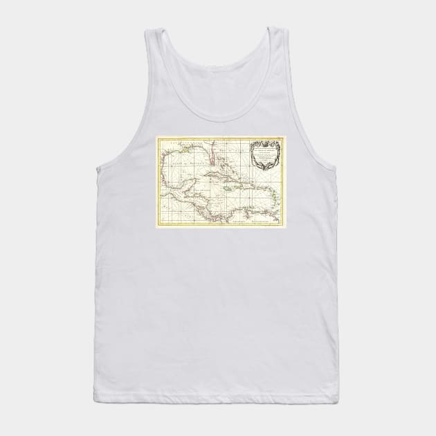 Vintage Map of The Caribbean (1762) Tank Top by Bravuramedia